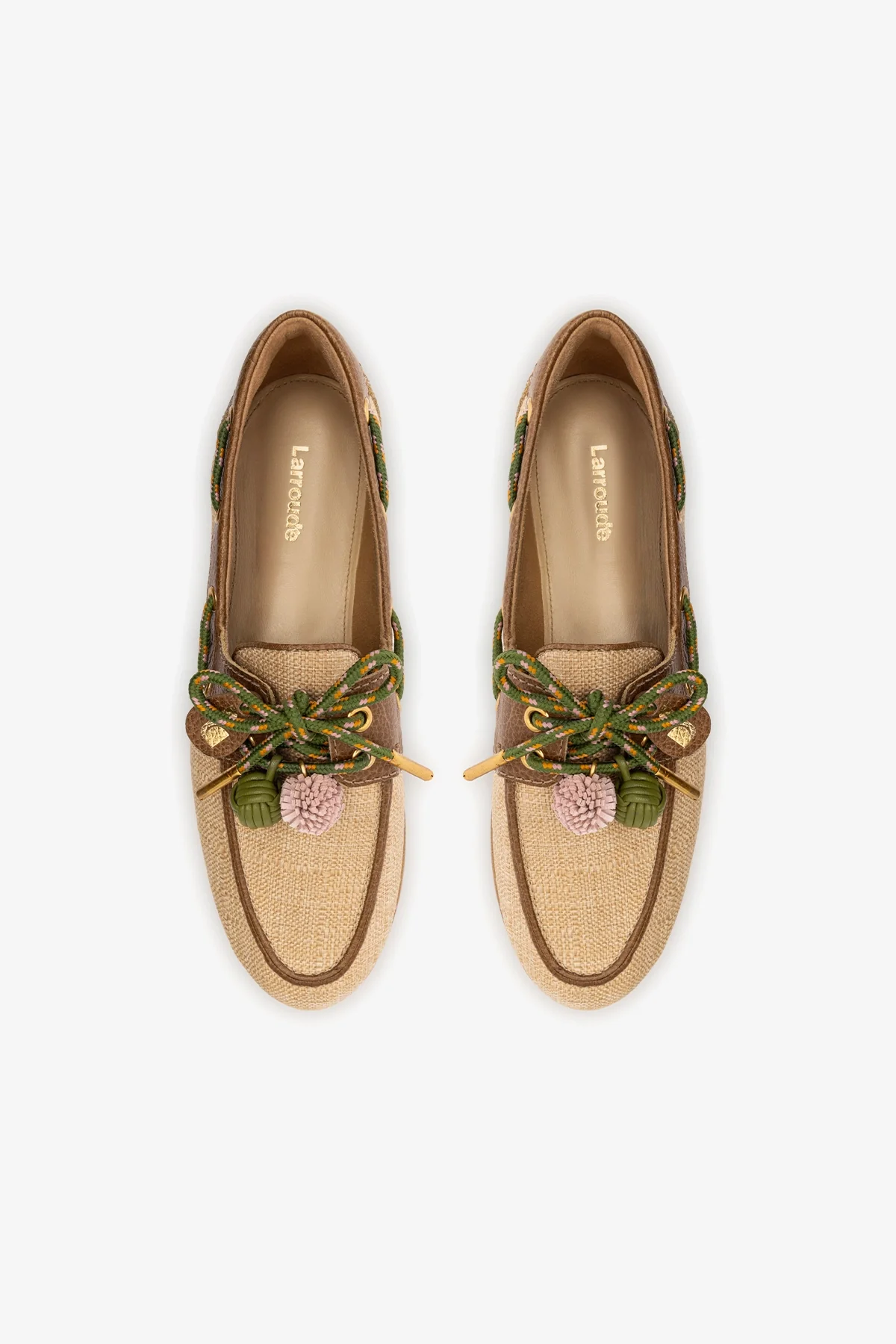 Mocassim Boat Shoe Cyprus Ráfia Bege e Couro Marrom - Image 7