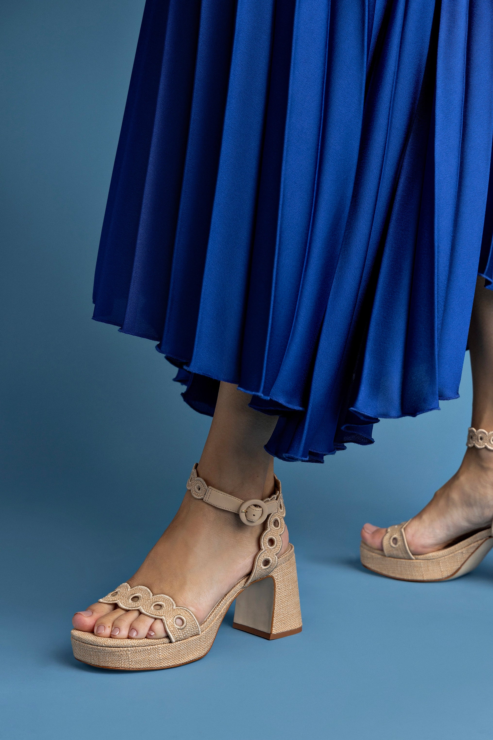 Sandália Dolly Low Ráfia Bege e Broderie - Image 6