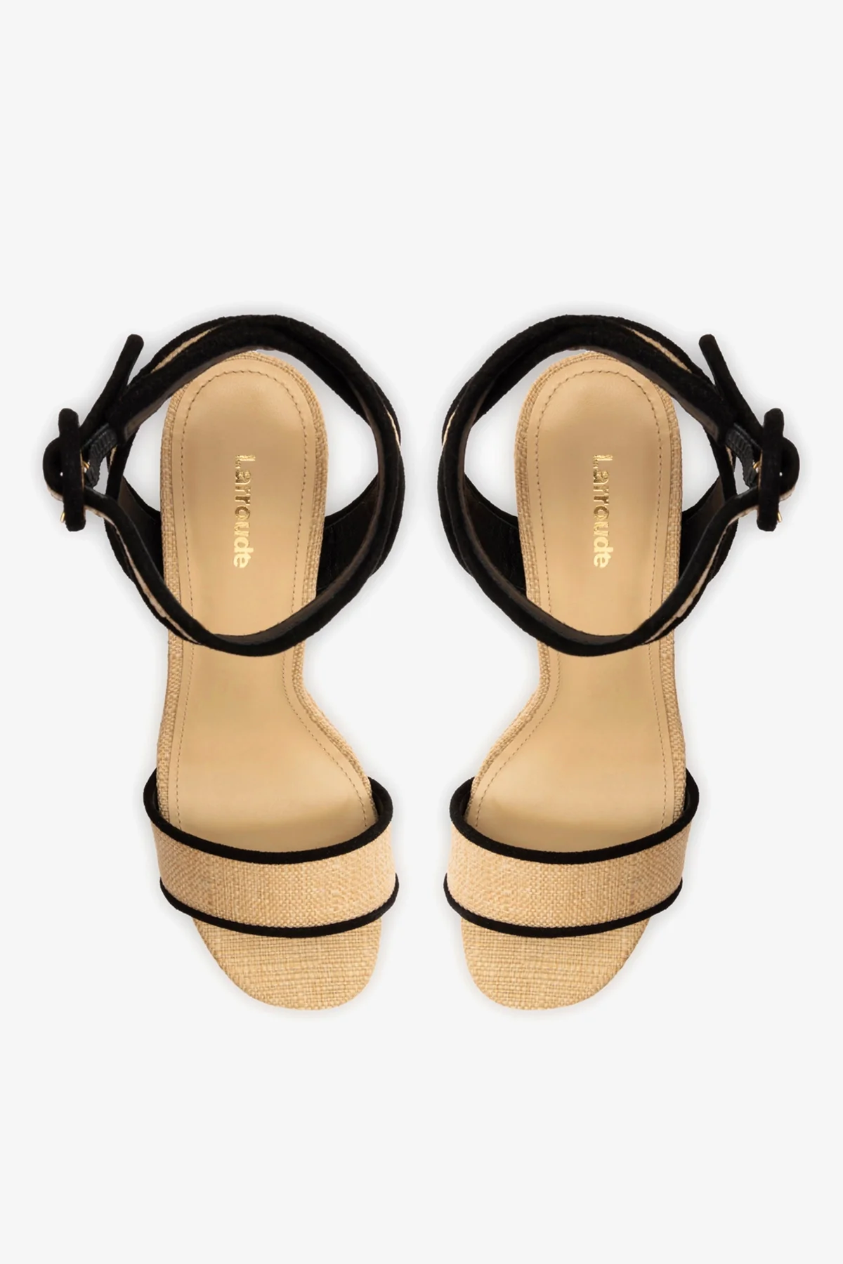 Sandália Dolly Ráfia Bege e Camurça Preto - Image 7