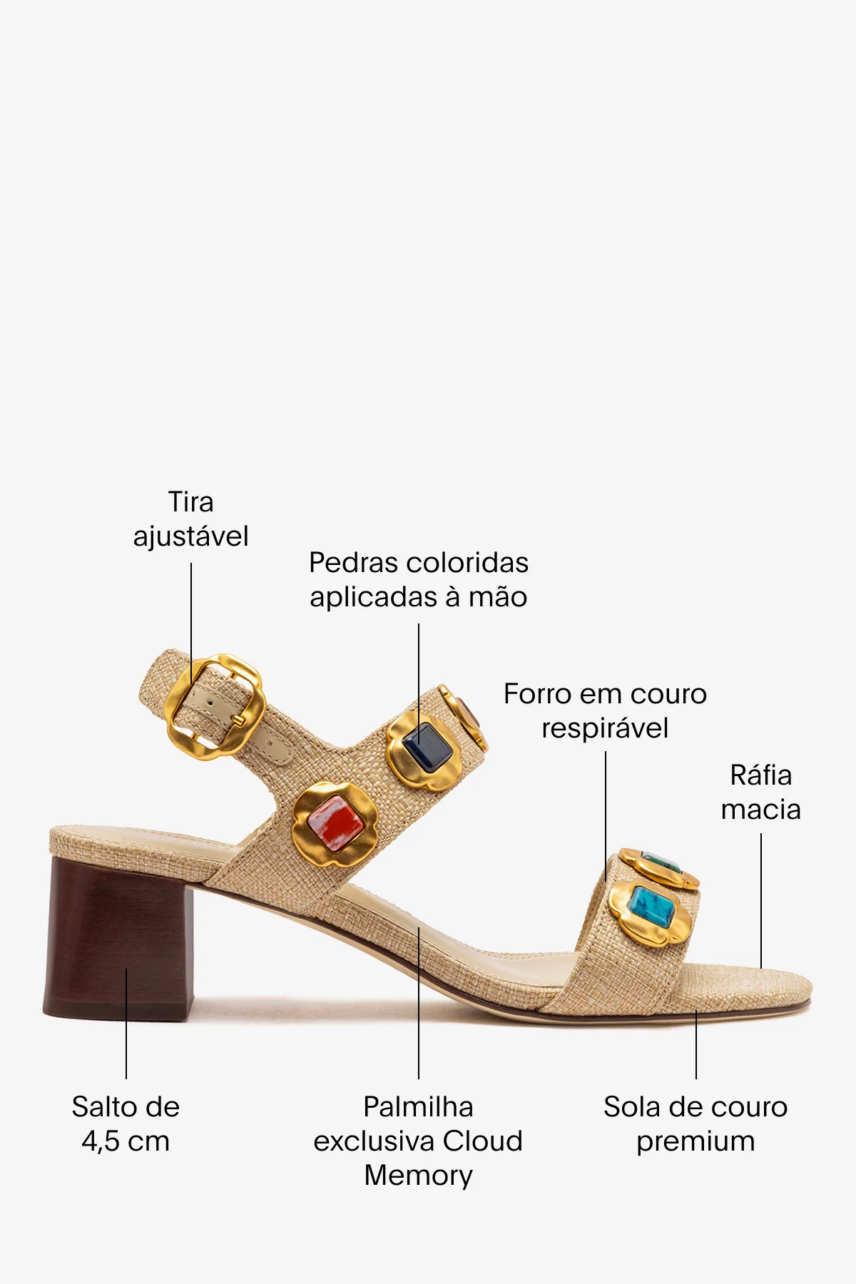 Sandália Milan Gioiello Ráfia Bege - Image 5