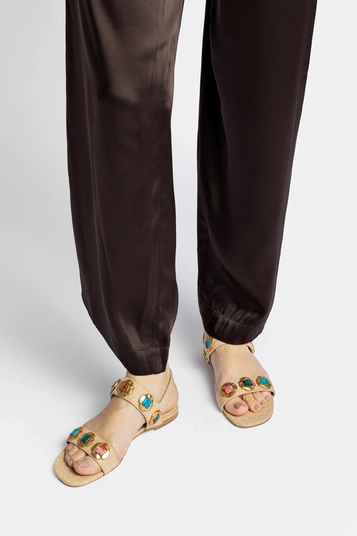 Sandália Flat Milan Gioiello Ráfia Bege - Image 6