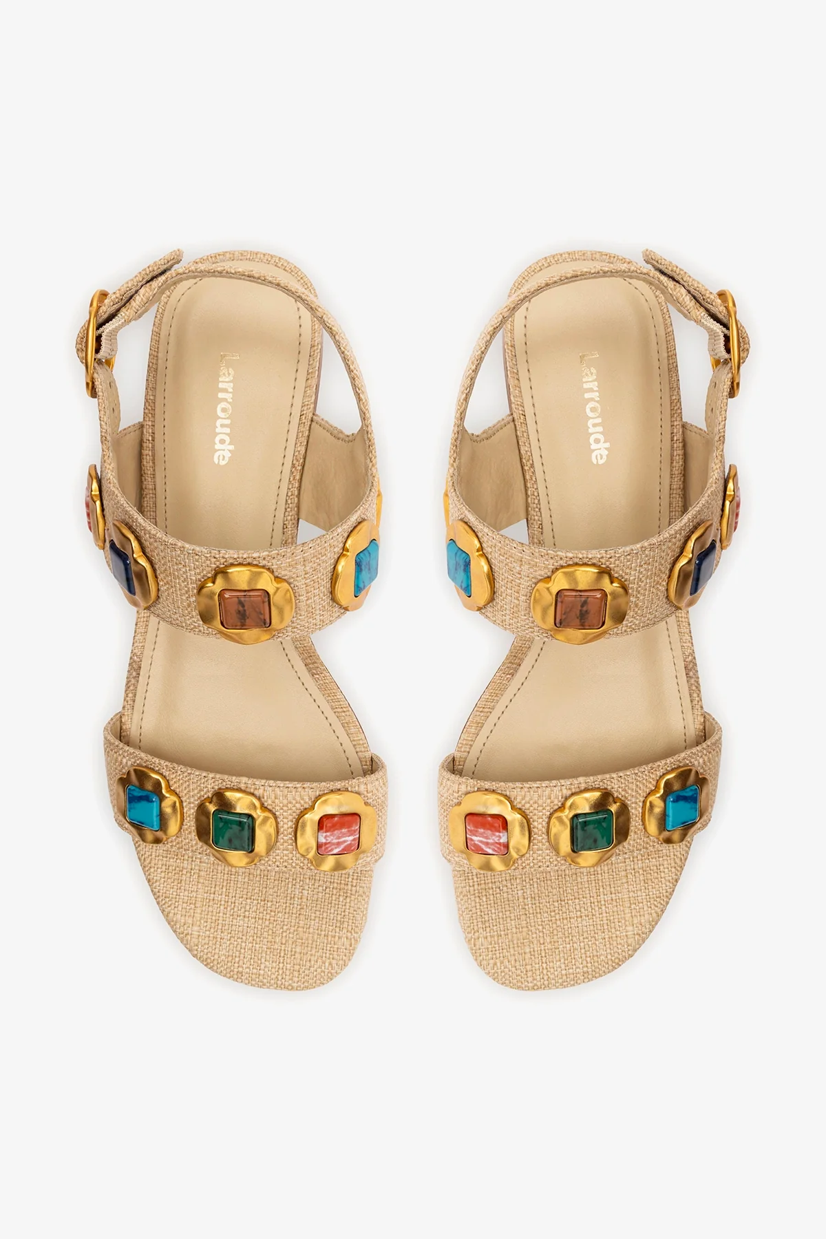 Sandália Flat Milan Gioiello Ráfia Bege - Image 7