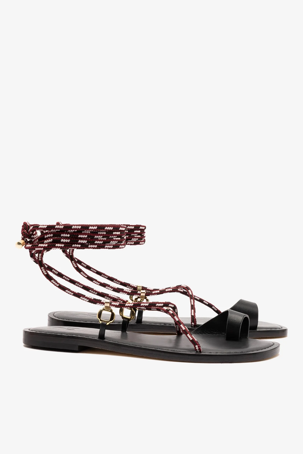 Sandália Flat Antibes Couro Preto - Image 3