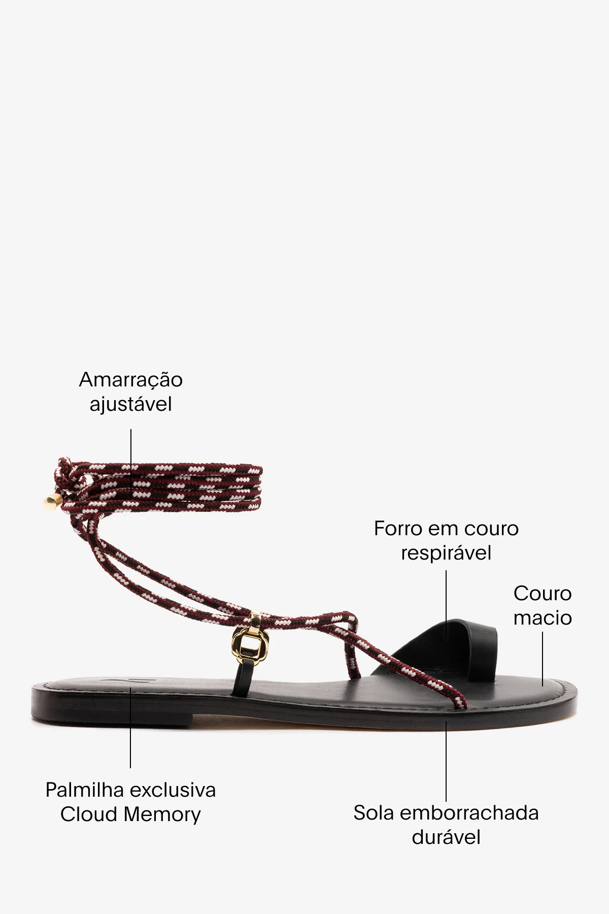 Sandália Flat Antibes Couro Preto - Image 5