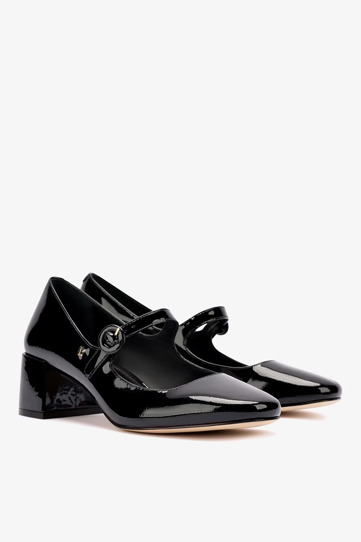 Scarpin Salto Bloco Blair Couro Verniz Preto - Image 3