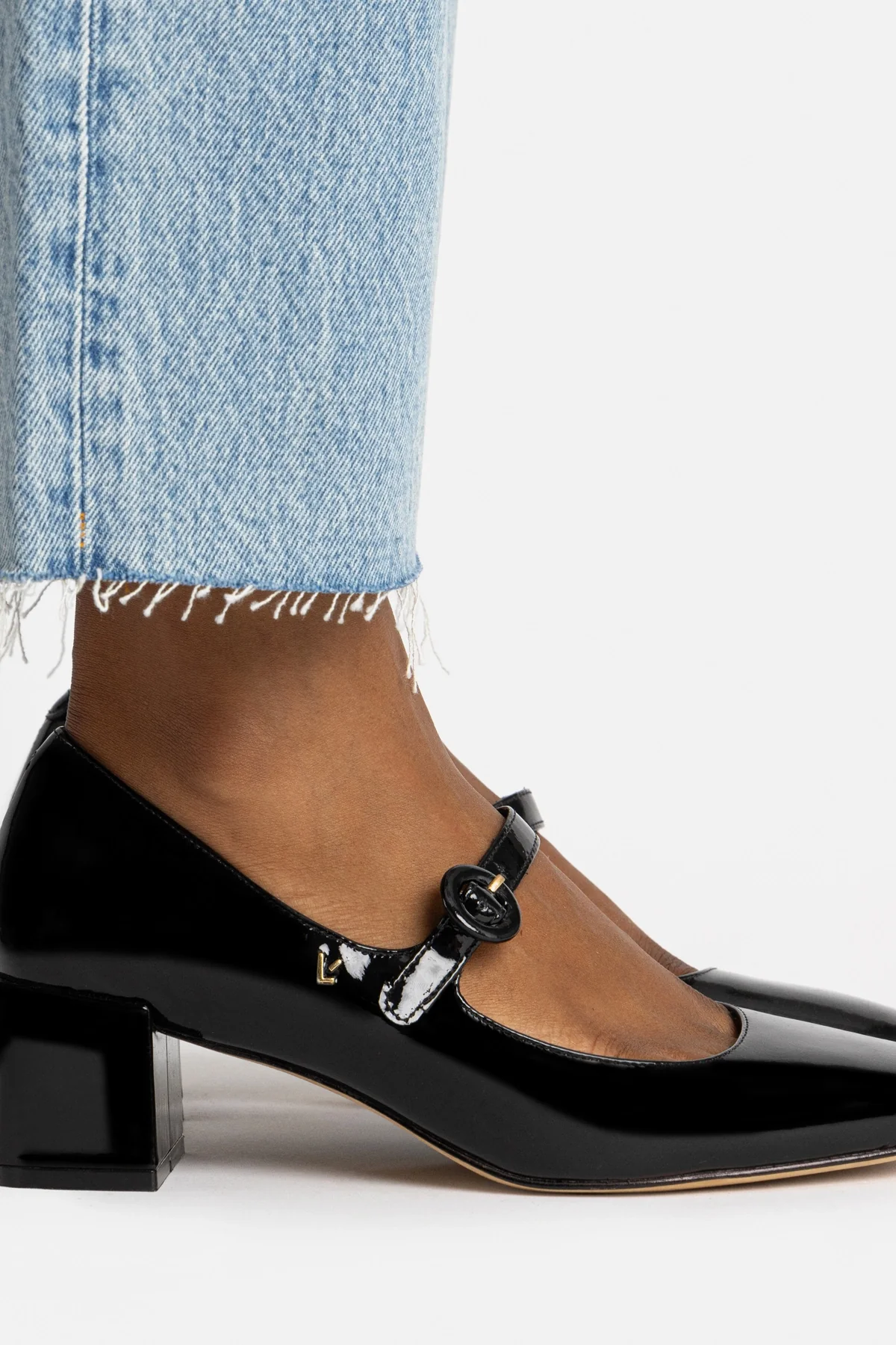 Scarpin Salto Bloco Blair Couro Verniz Preto - Image 6