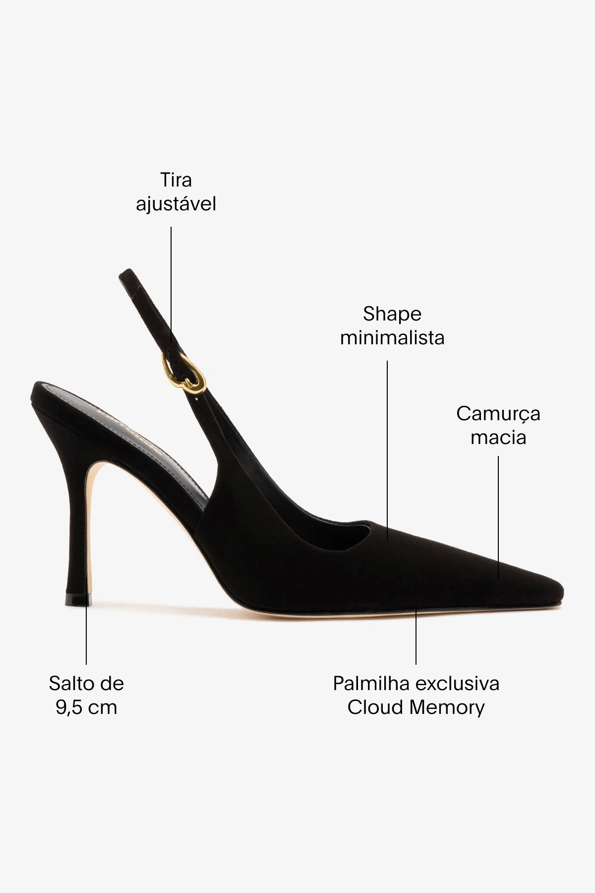 Slingback Carine Camurça Preto - Image 5