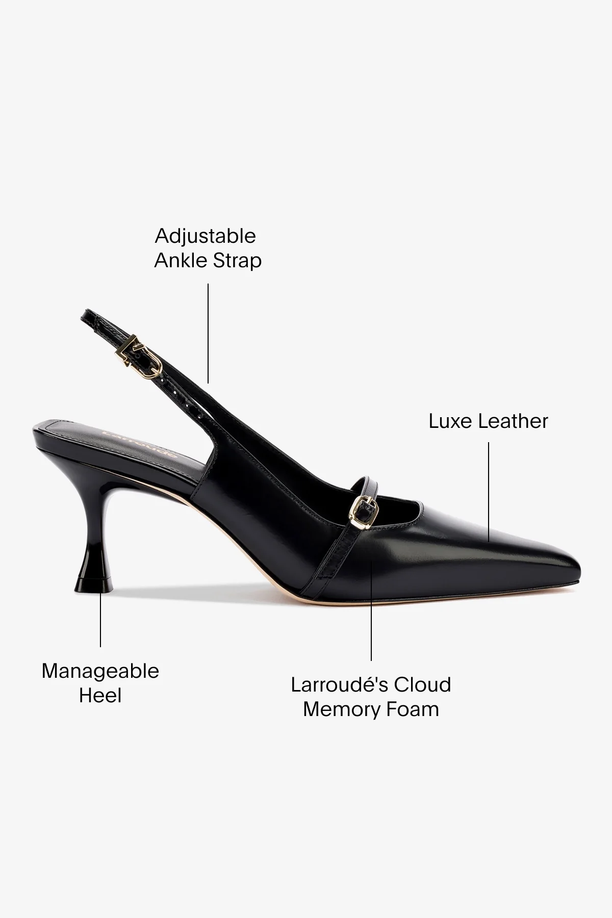 Slingback Ines Couro Preto - Image 5