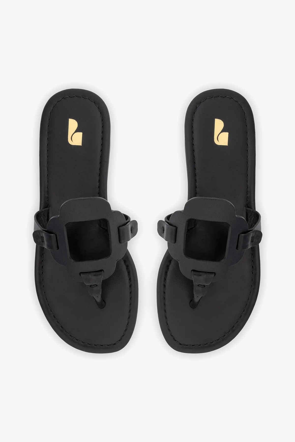 Sandália Flat Margherita Couro Preto - Image 6