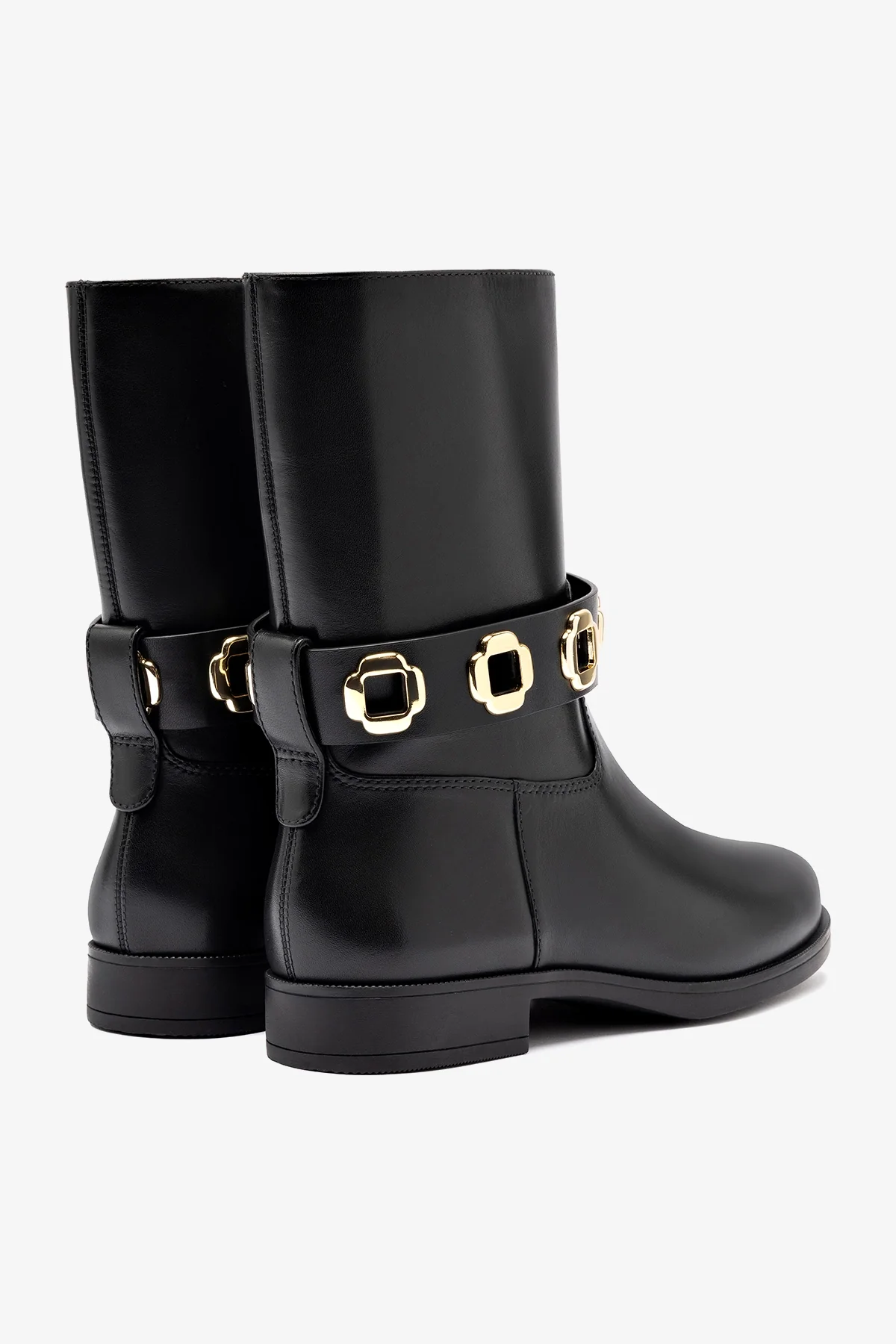 Bota Flat Milan Couro Impermeável Preto - Image 7