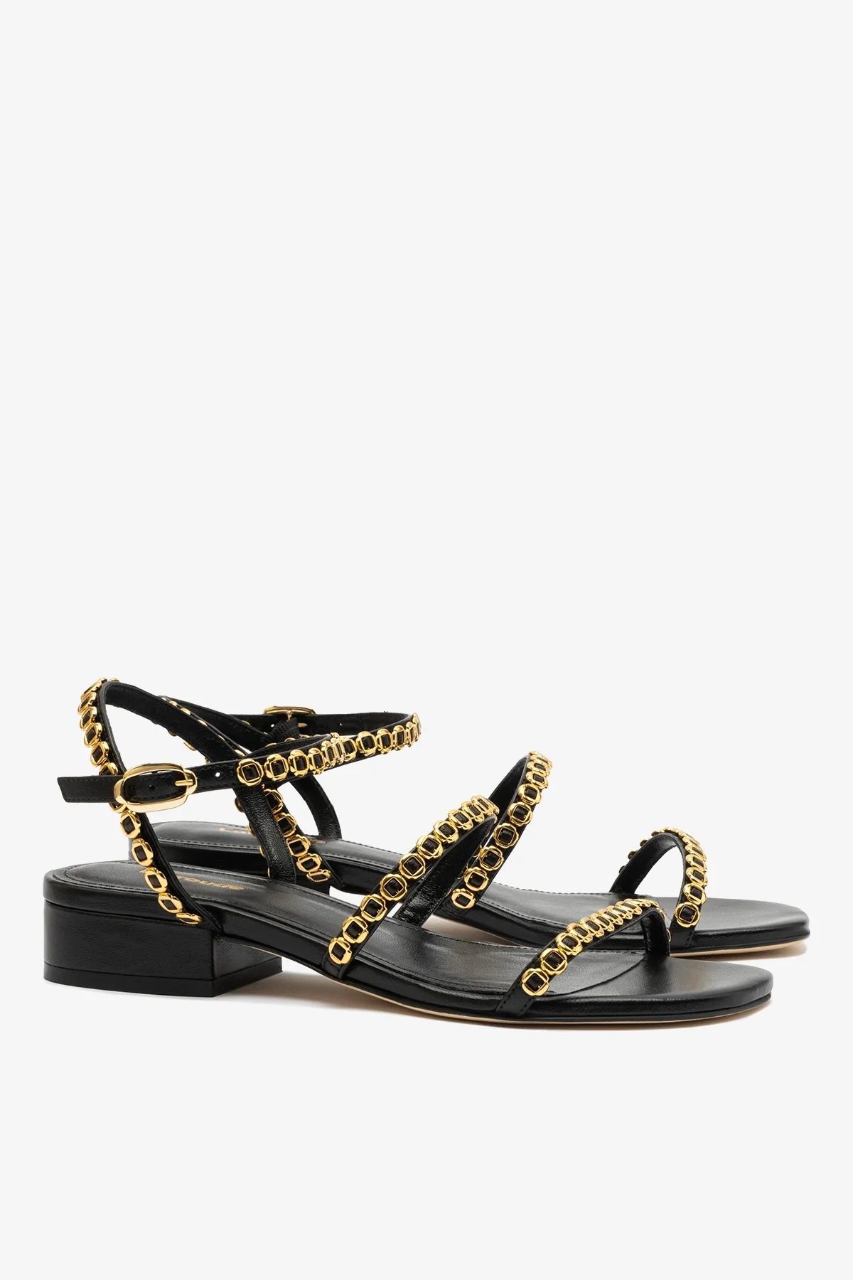 Sandália Flat Milanina Couro Preto - Image 3