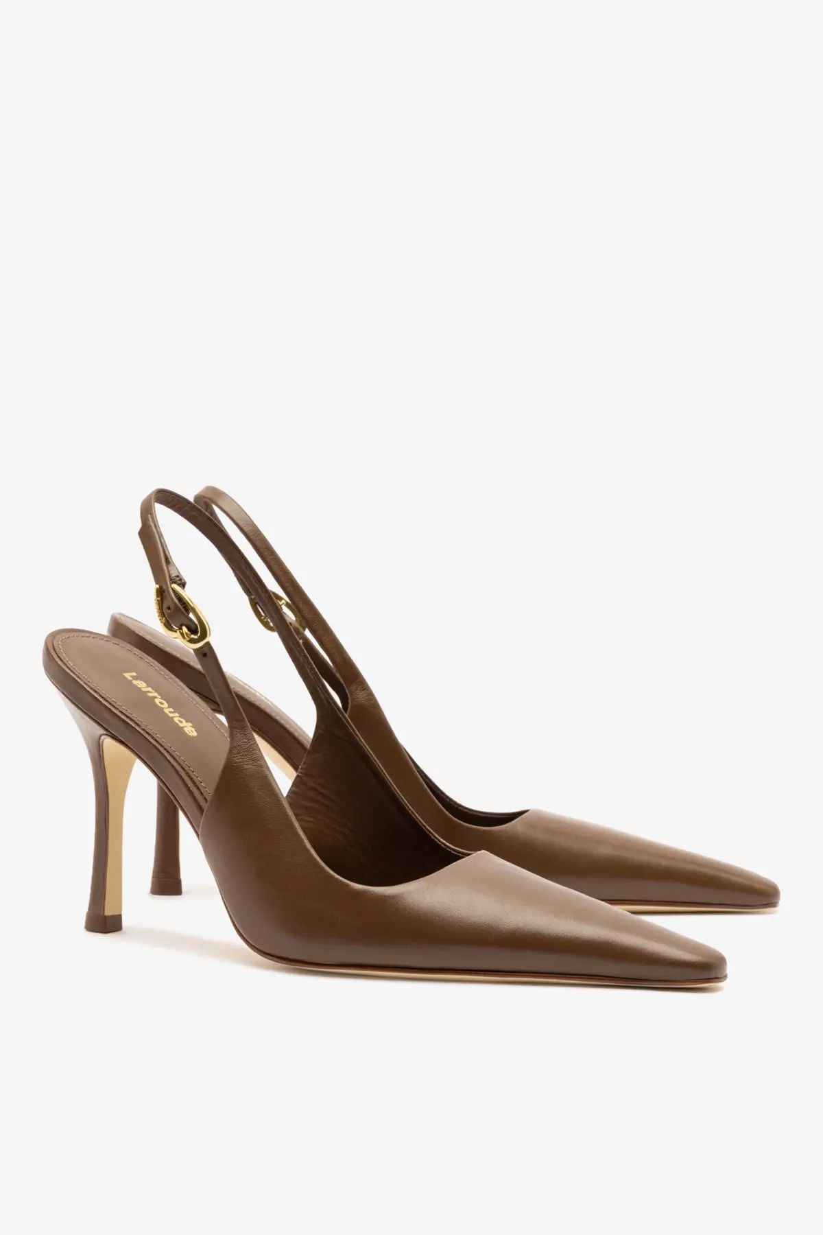 Slingback Carine Couro Marrom - Image 3