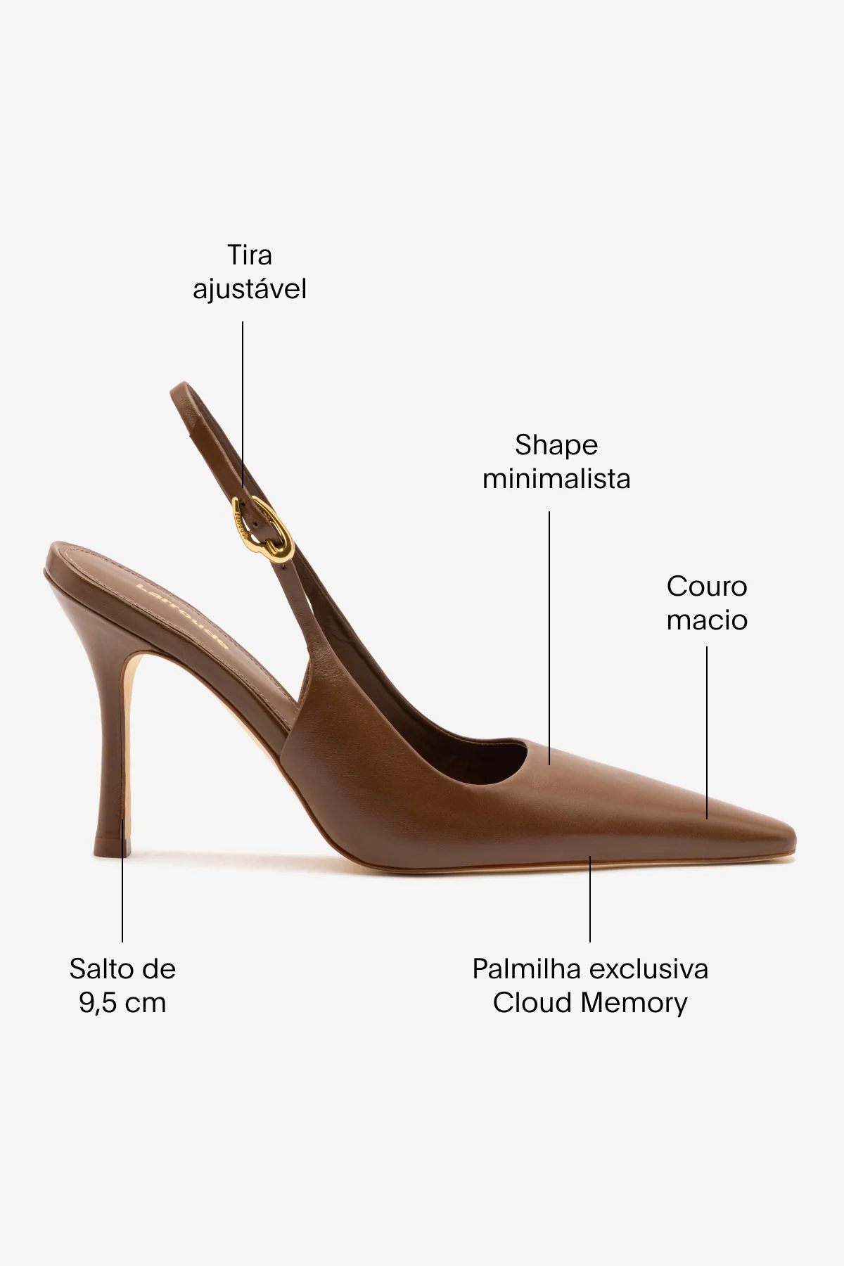 Slingback Carine Couro Marrom - Image 5