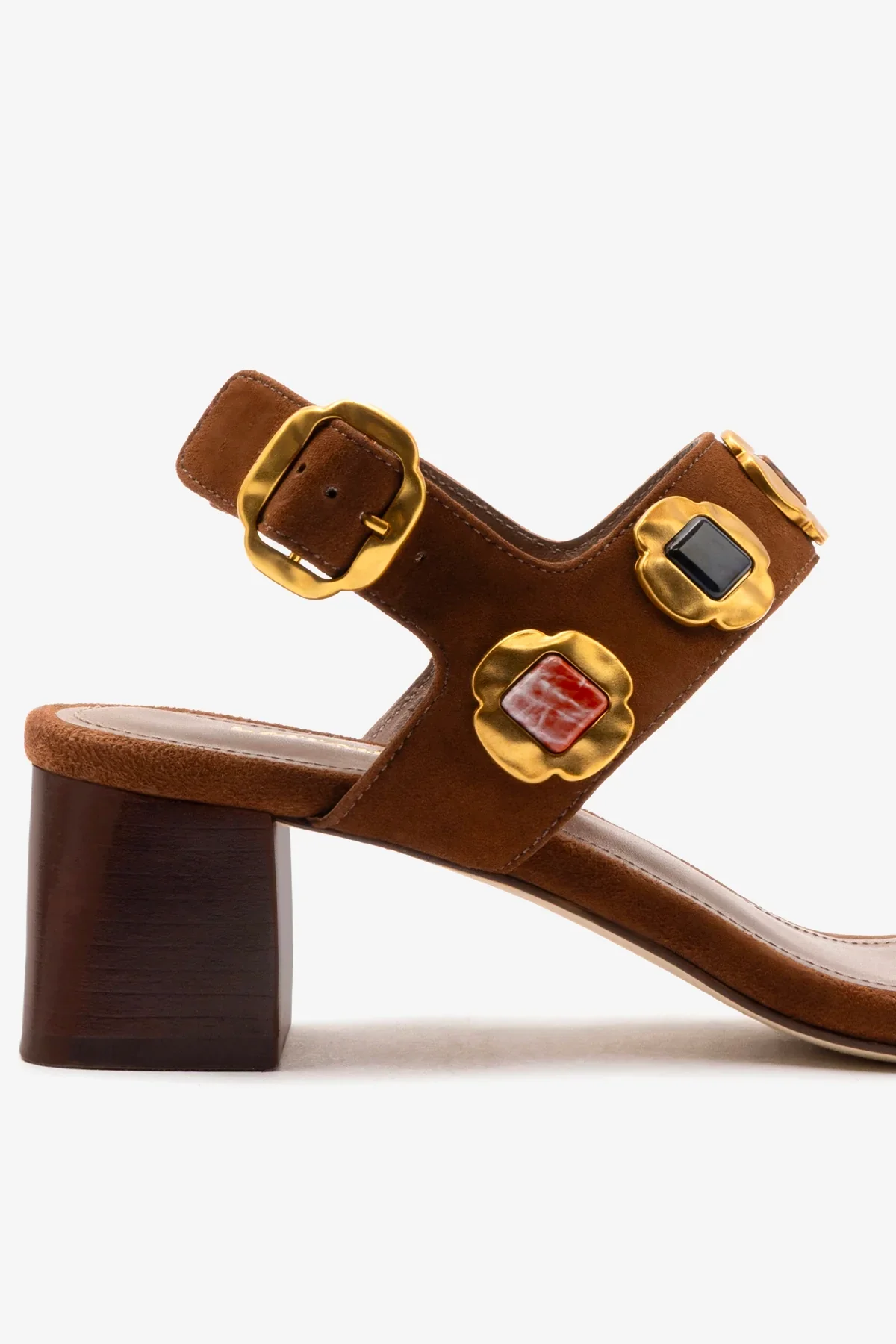 Sandália Milan Gioiello Camurça Marrom - Image 4