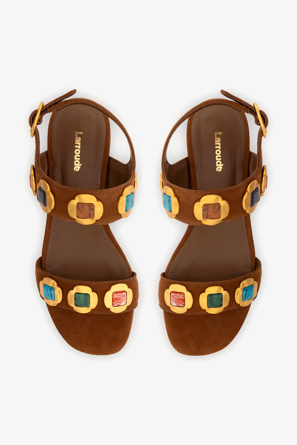 Sandália Flat Milan Gioiello Camurça Marrom - Image 7