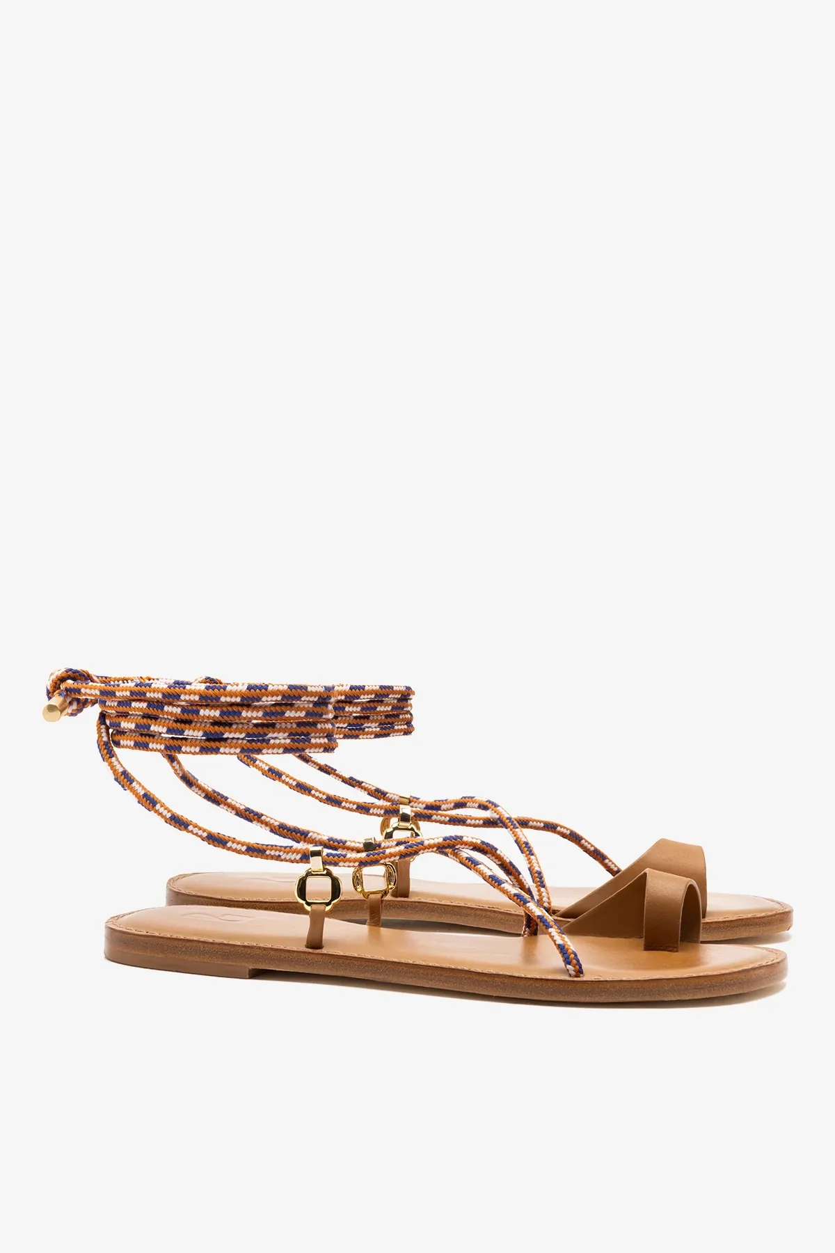 Sandália Flat Antibes Couro Caramelo - Image 3