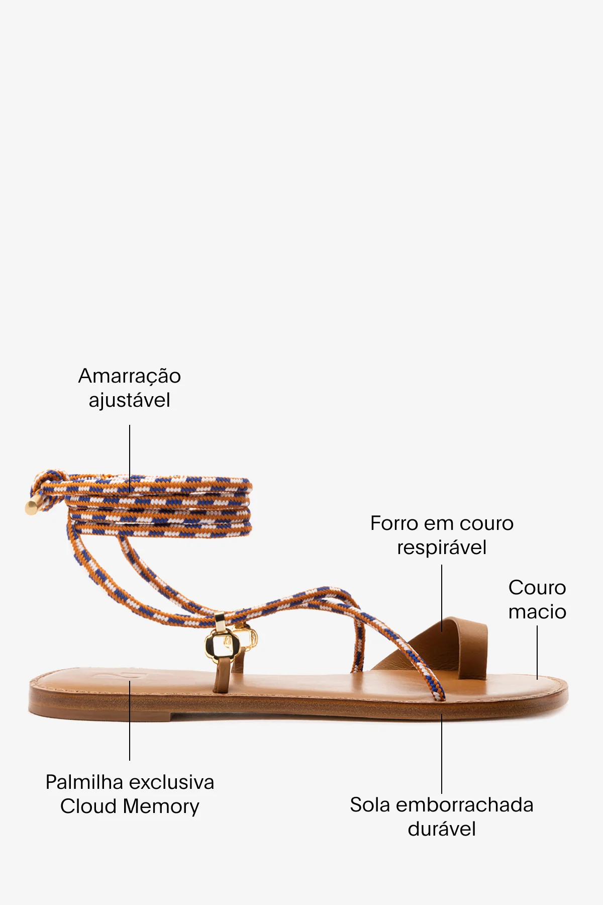 Sandália Flat Antibes Couro Caramelo - Image 5