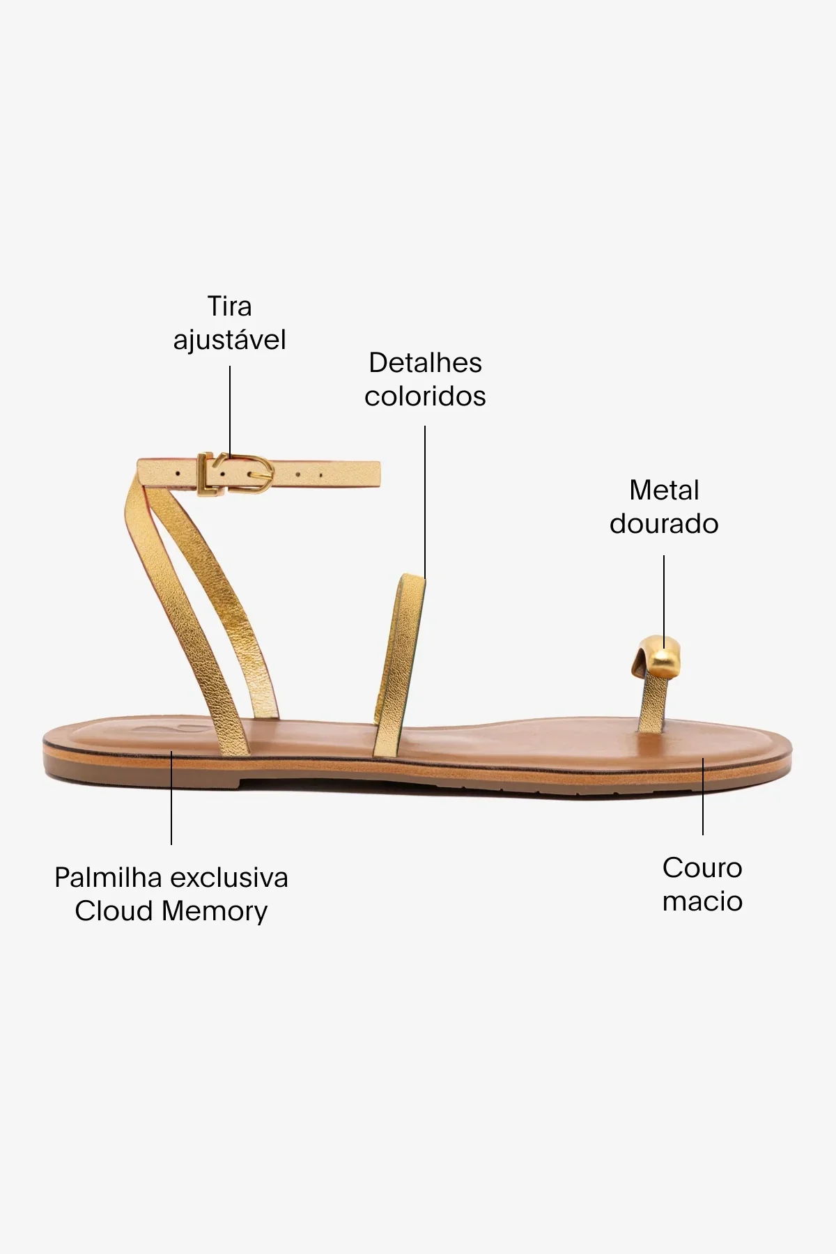 Flat Biarritz Couro Dourado - Image 5