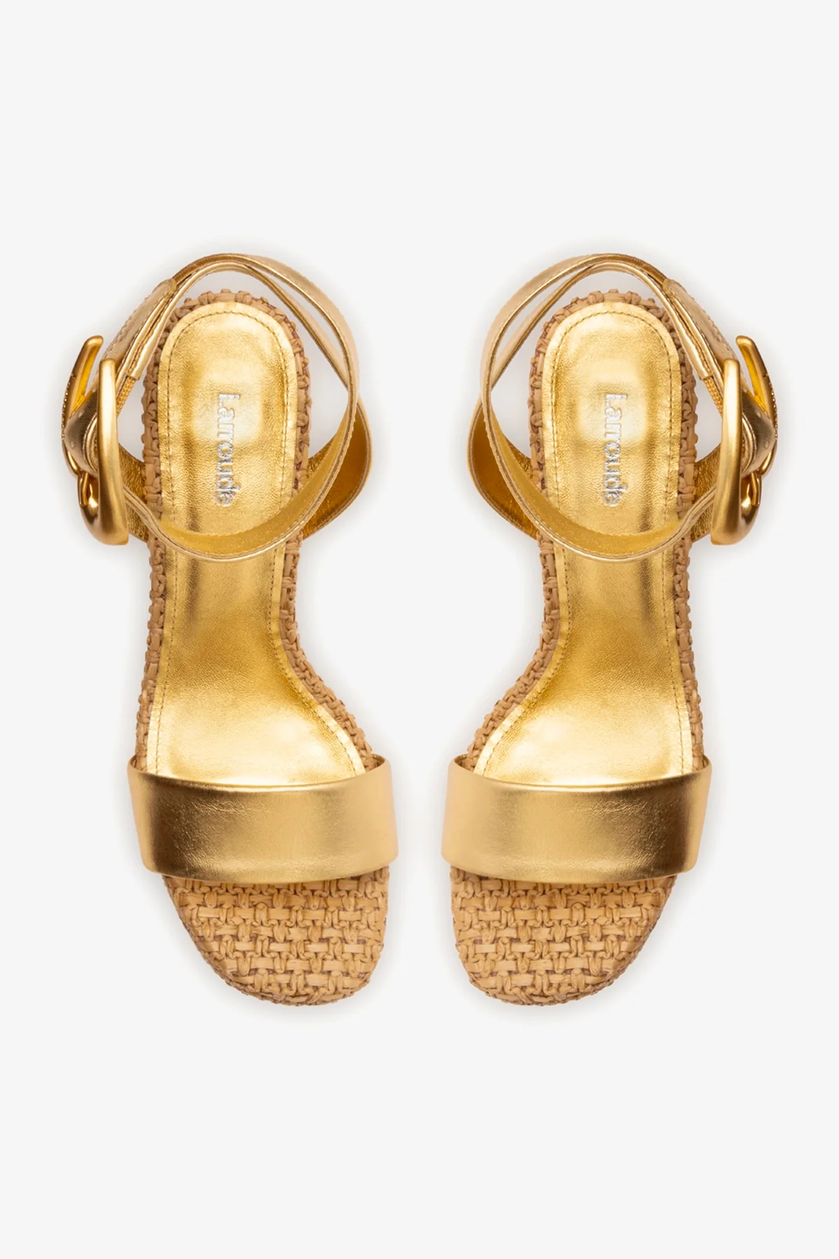 Sandália Dolly Verona Ráfia Natural e Couro Dourado - Image 7