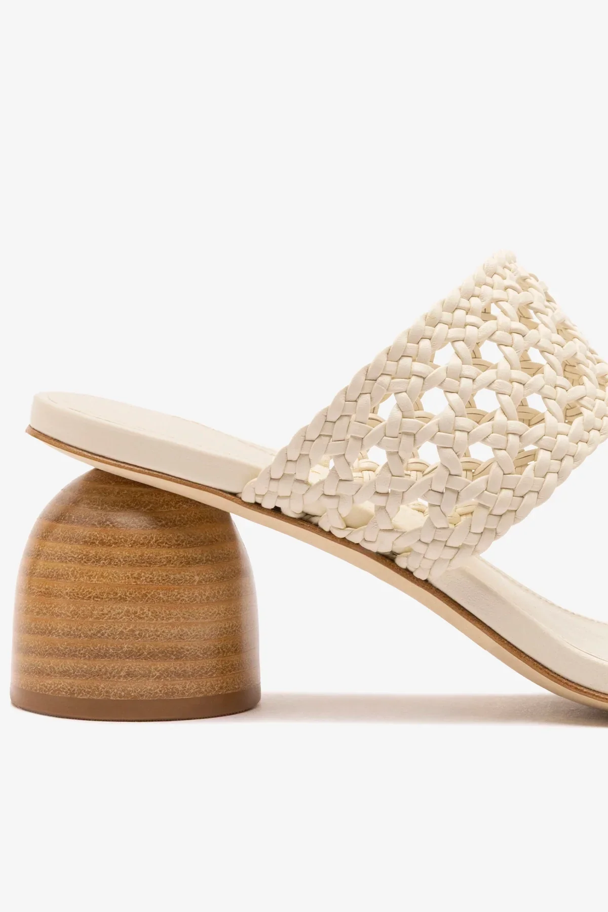 Mule Dew Drop Macramê Couro Off White - Image 4