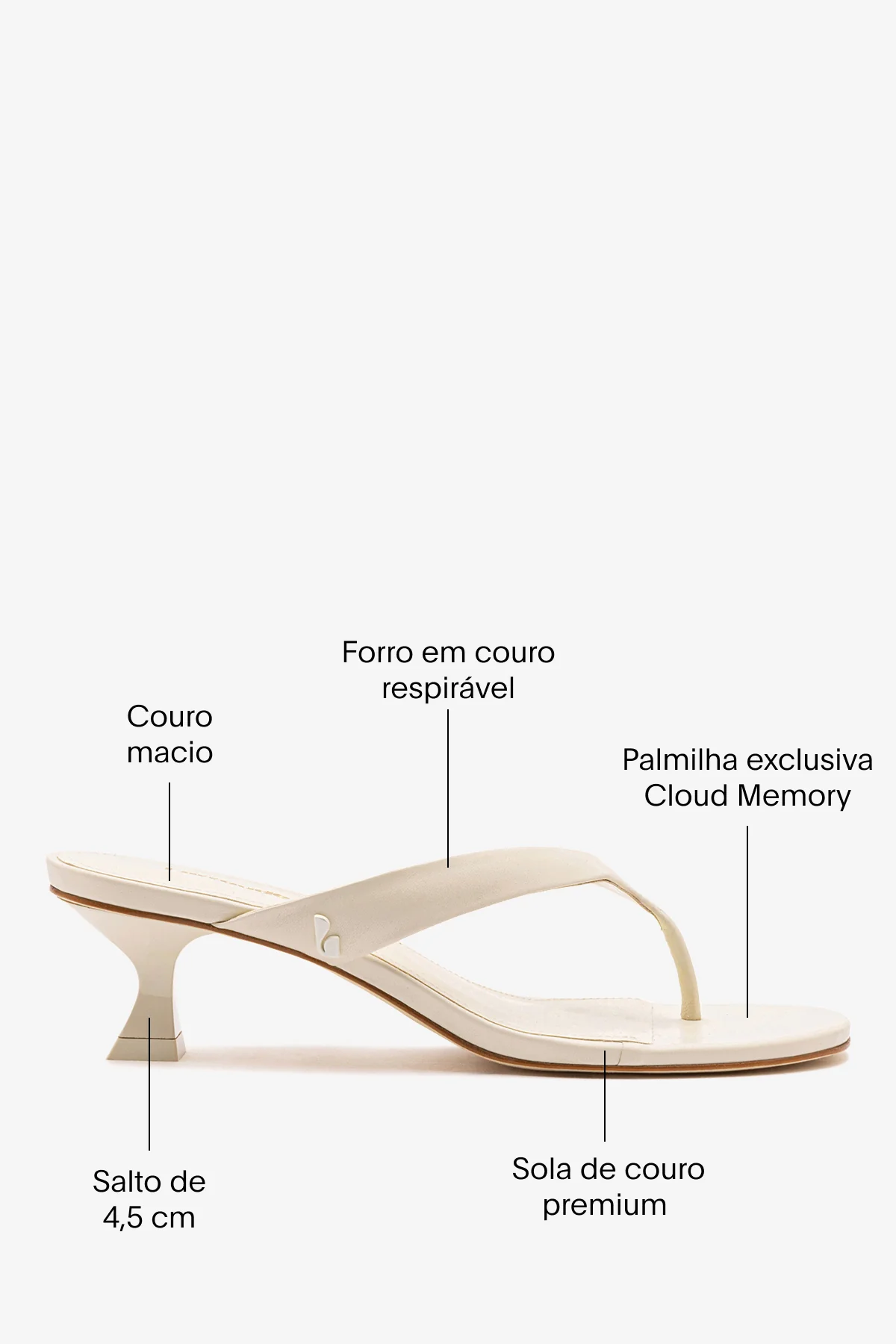 Sandália Gaia Low Couro Off White - Image 4