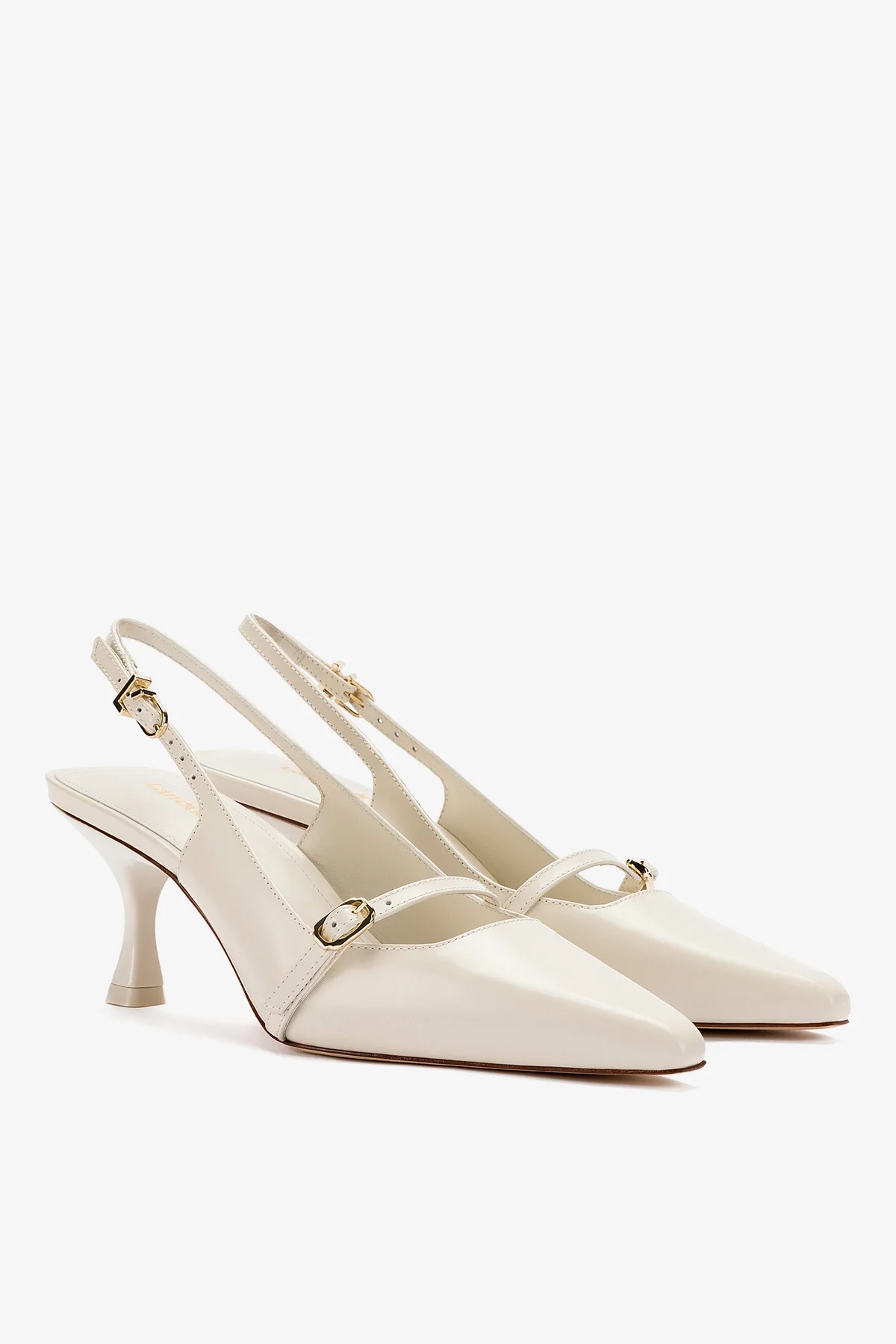 Slingback Ines Couro Off White - Image 3