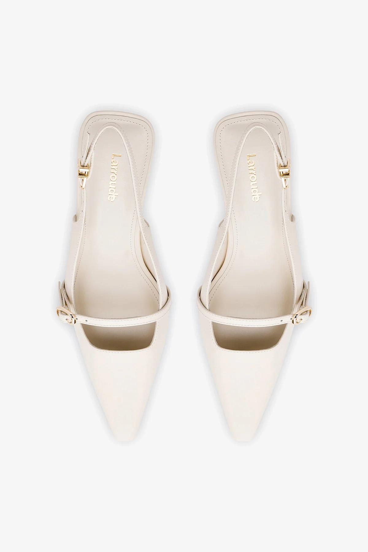 Slingback Ines Couro Off White - Image 7