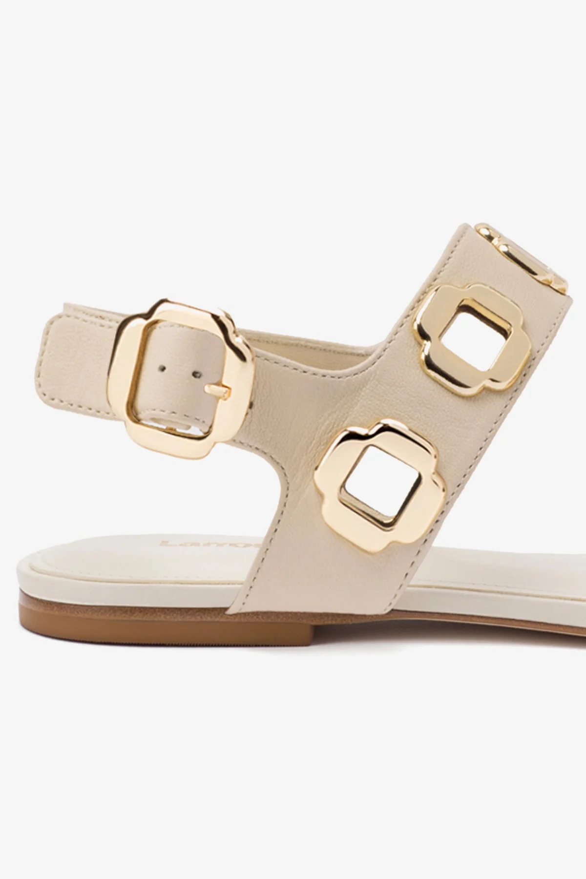 Sandália Flat Milan Couro Off White - Image 3