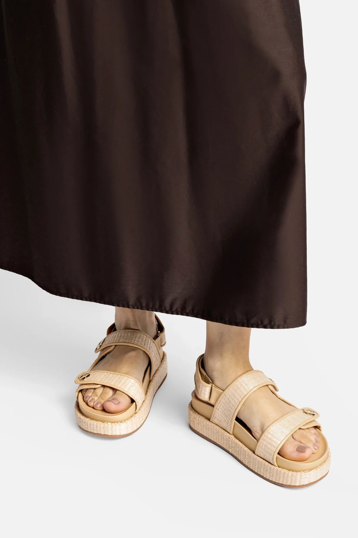 Sandália Jetty Ráfia Natural e Couro Bege - Image 6