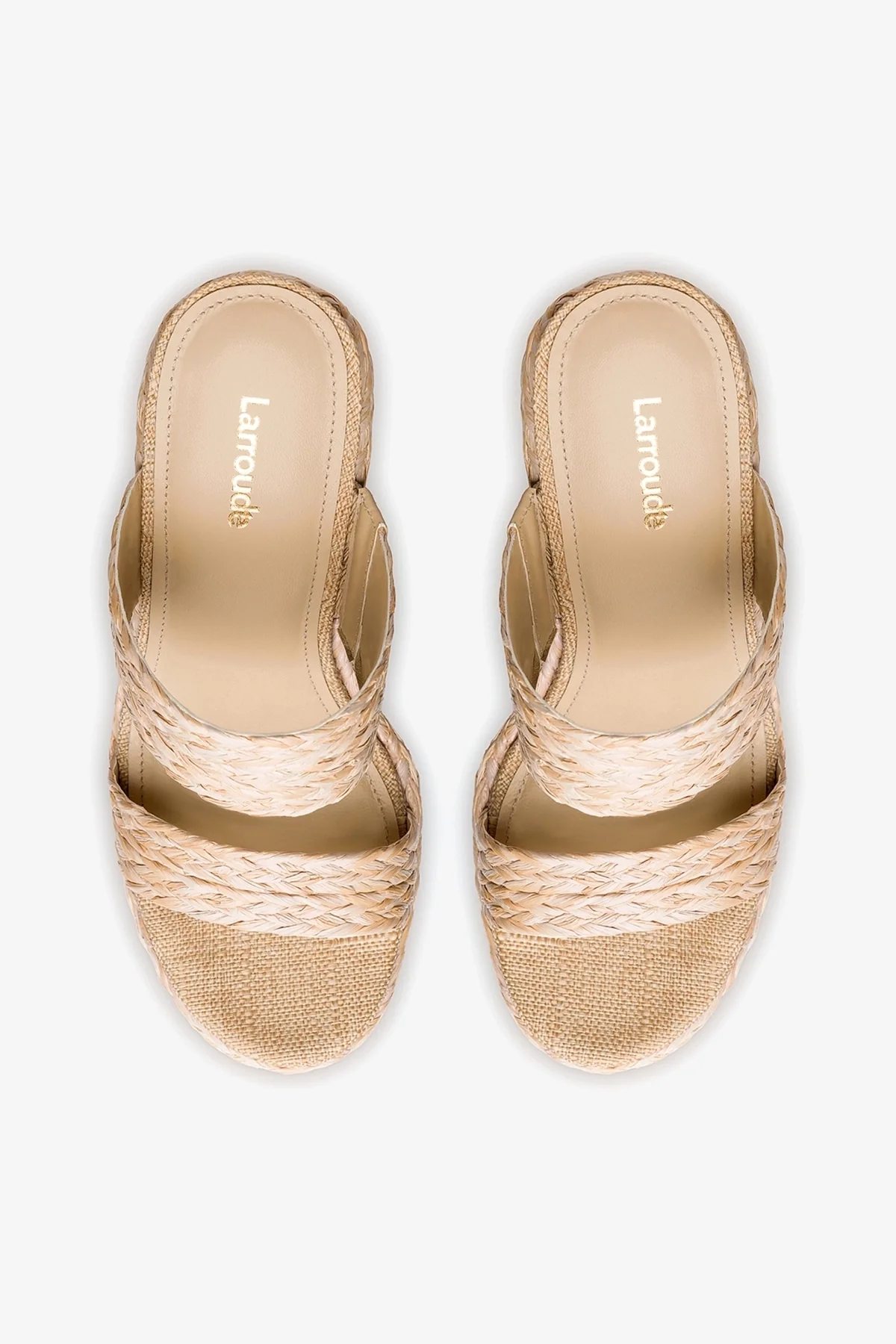 Mule Anabela Pamela Ráfia Bege - Image 7