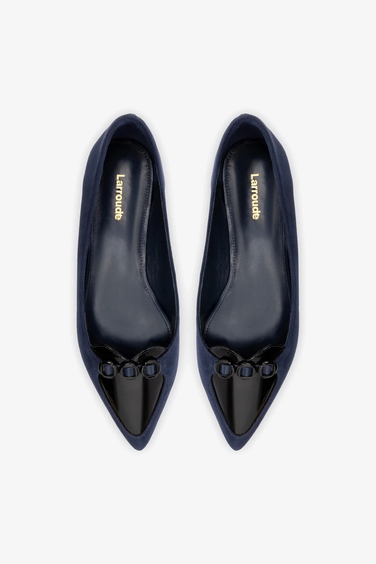 Sapatilha Audrey Camurça Azul e Couro Preto - Image 7