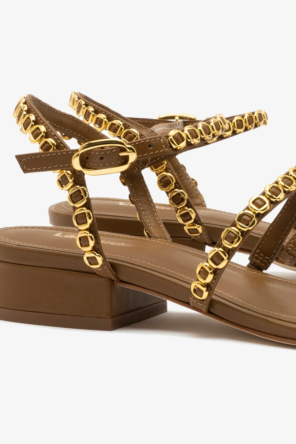 Sandália Flat Milanina Couro Marrom - Image 4