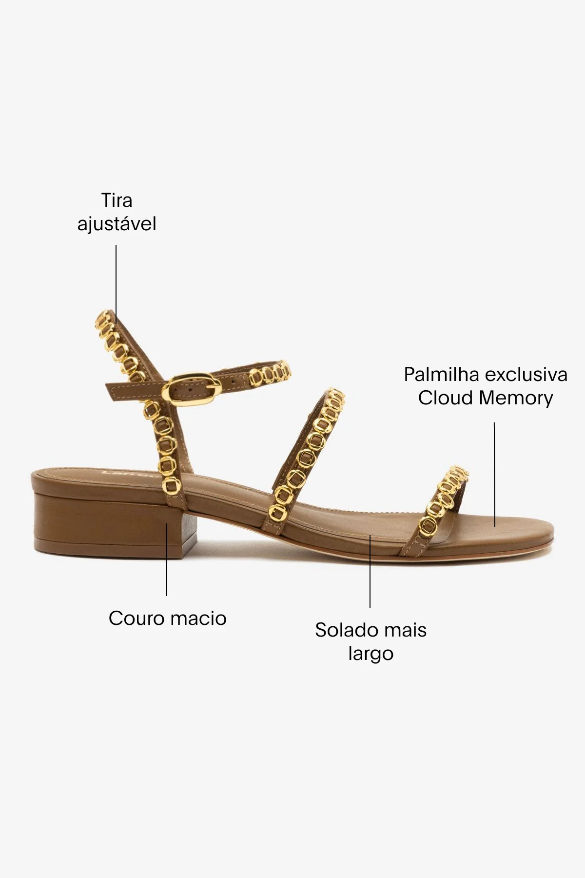 Sandália Flat Milanina Couro Marrom - Image 5