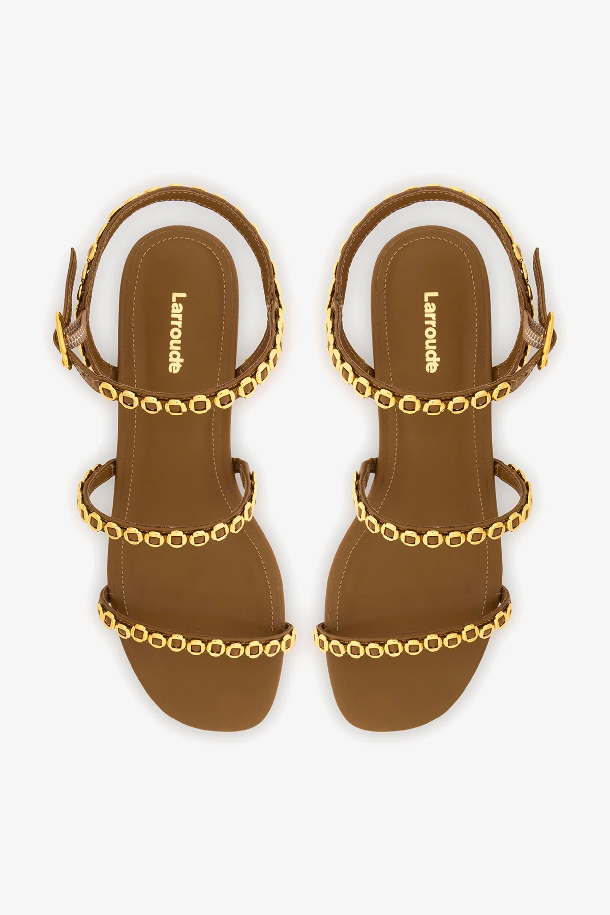 Sandália Flat Milanina Couro Marrom - Image 7