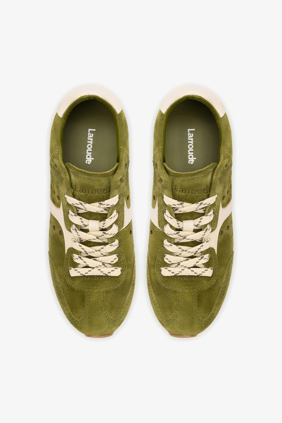 Tênis Stella Camurça Verde e Couro Off White - Image 8