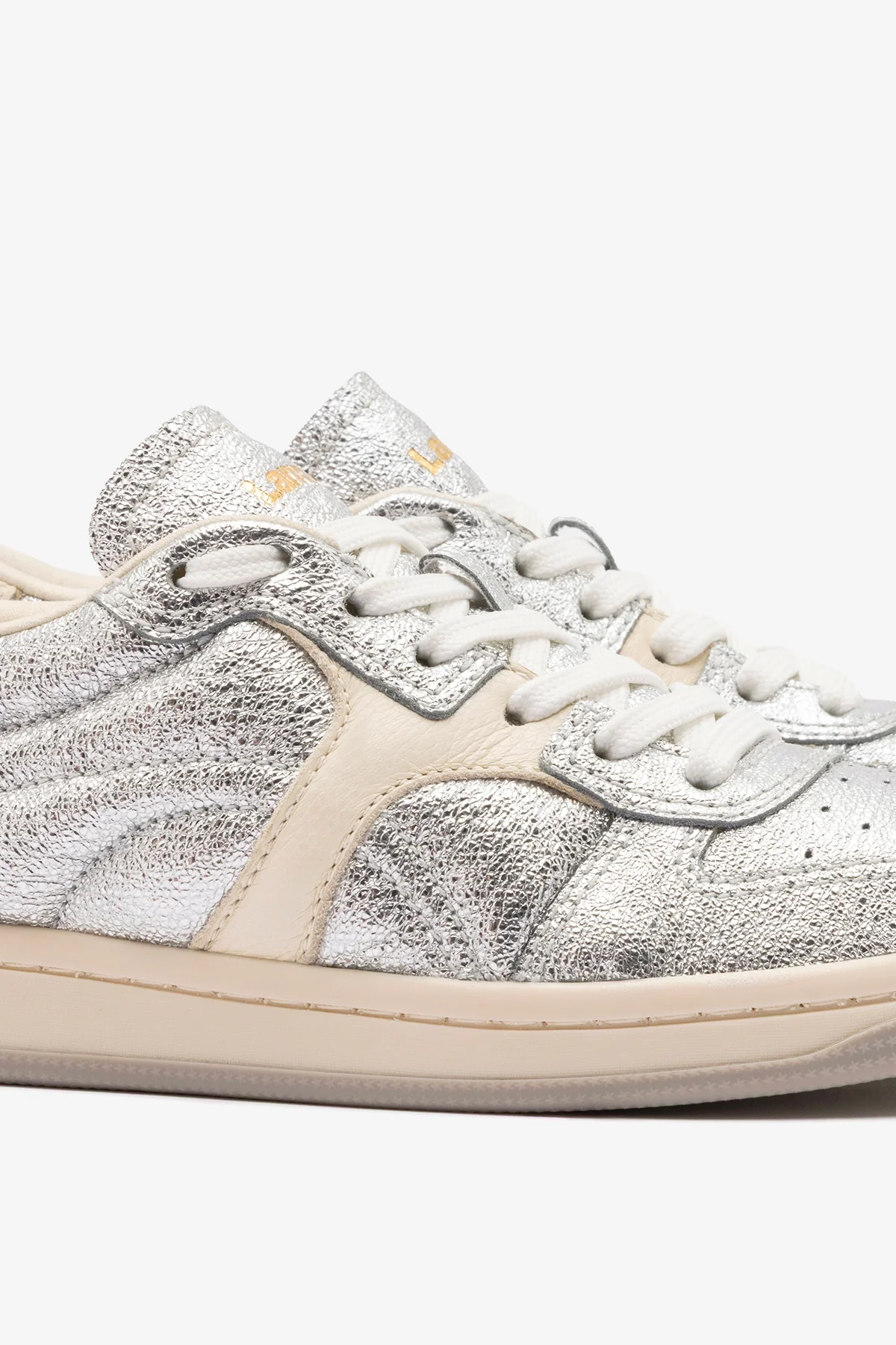 Tênis George Couro Prateado e Off White - Image 5