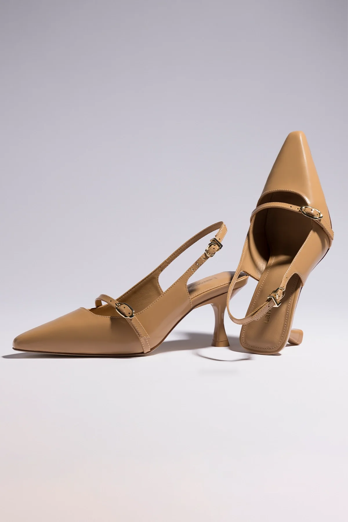 Slingback Ines Couro Bege - Image 6