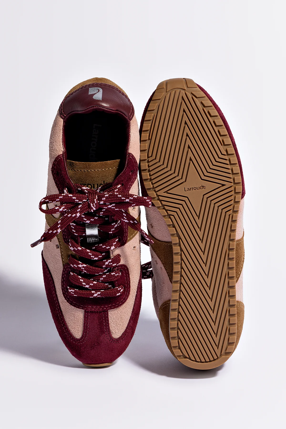 Tênis Stella Camurça Rosa e Vinho e Couro Prateado - Image 7