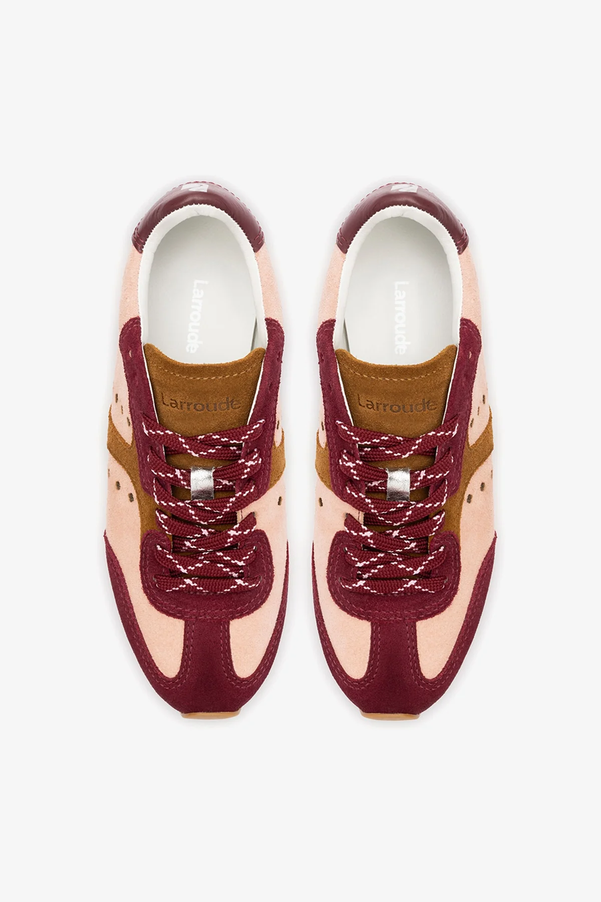 Tênis Stella Camurça Rosa e Vinho e Couro Prateado - Image 8